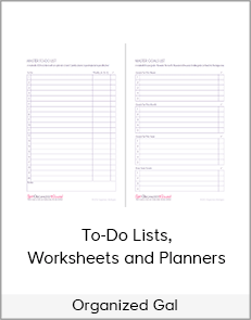 Organized Gal - To-Do Lists, Worksheets and Planners